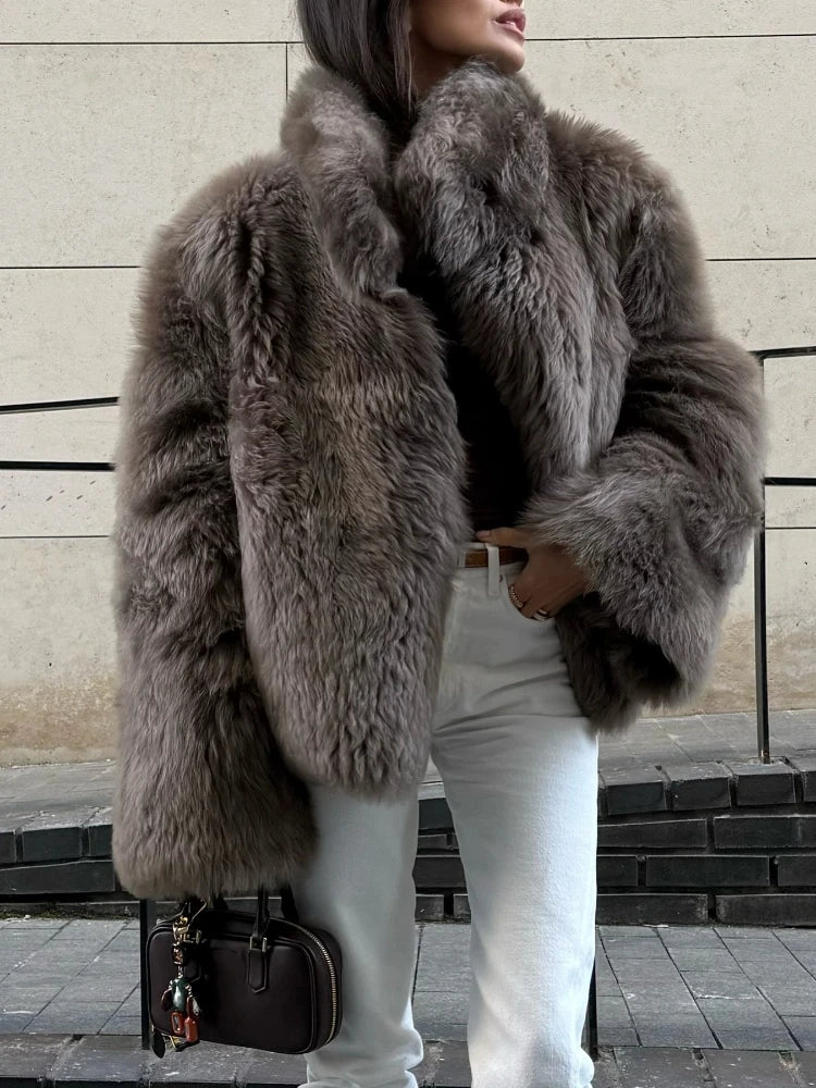 Veste fausse fourrure femme