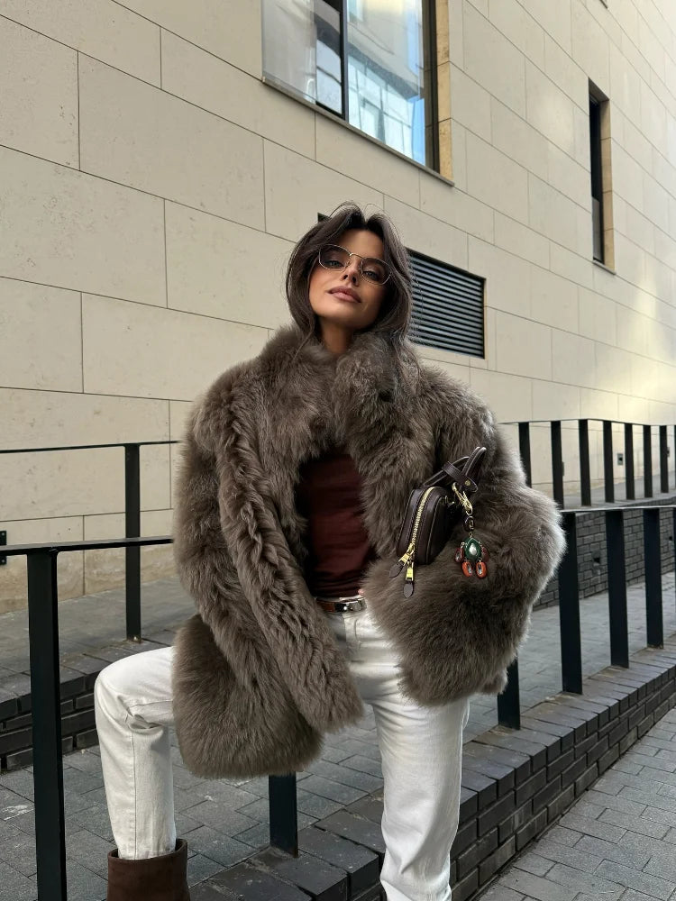 Veste fausse fourrure femme